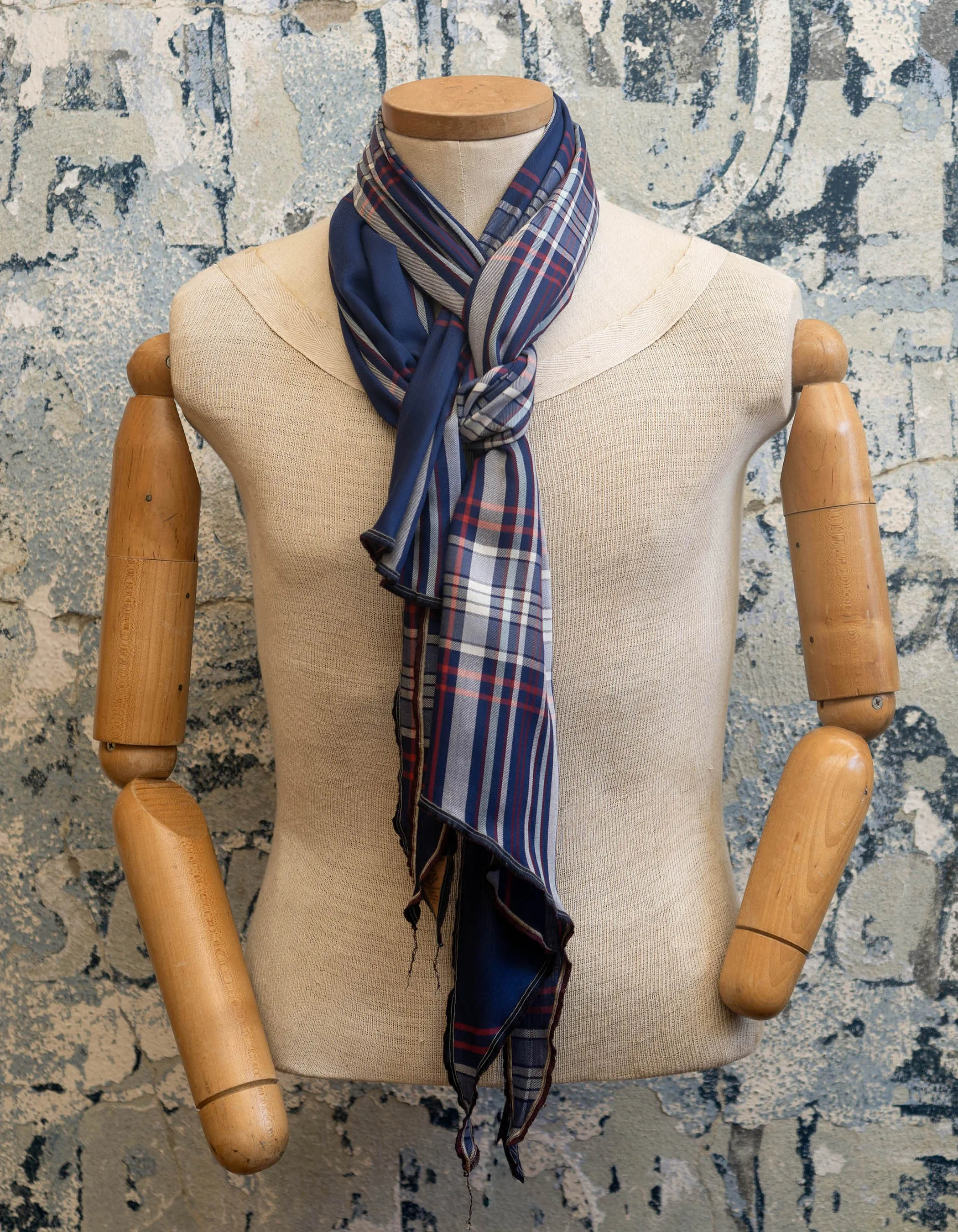 Harbor Plaid Silk Scarf sold by Late Sunday Afternoon product image thumbnail 3