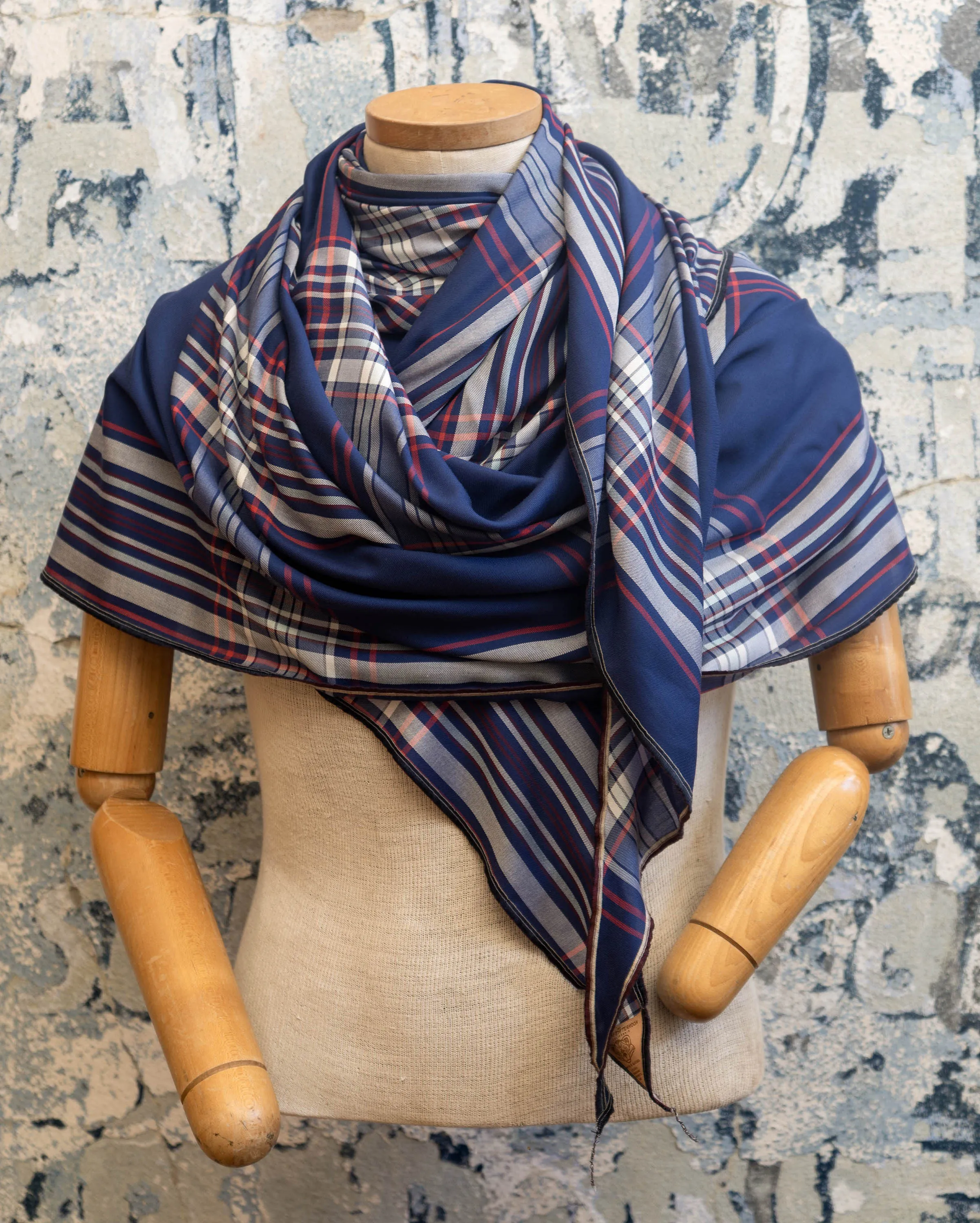 Harbor Plaid Silk Scarf sold by Late Sunday Afternoon product image thumbnail 2