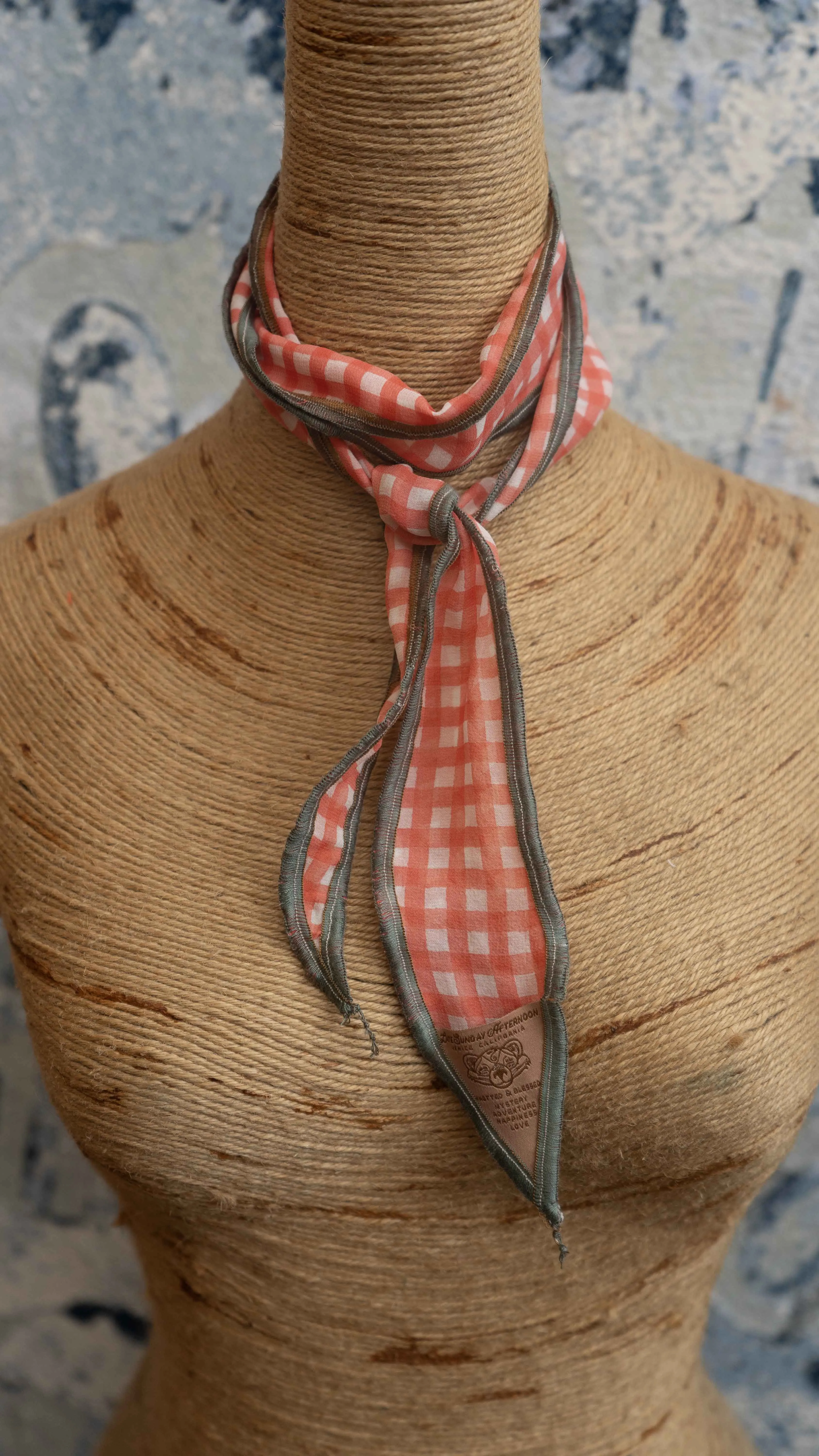 Gingham Summer Neck Scarf sold by Late Sunday Afternoon product image thumbnail 3