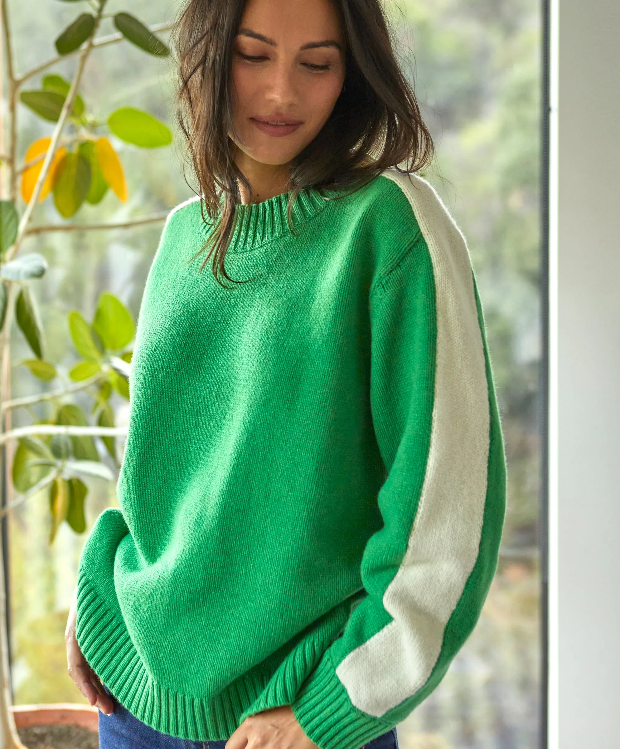 Archer Cashmere Crew with Stripe - SALE sold by Outerknown