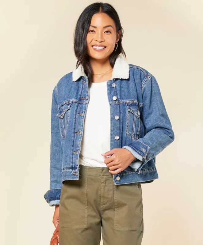 Womens Peacenik Sherpa Trucker - Outerworn sold by Outerknown