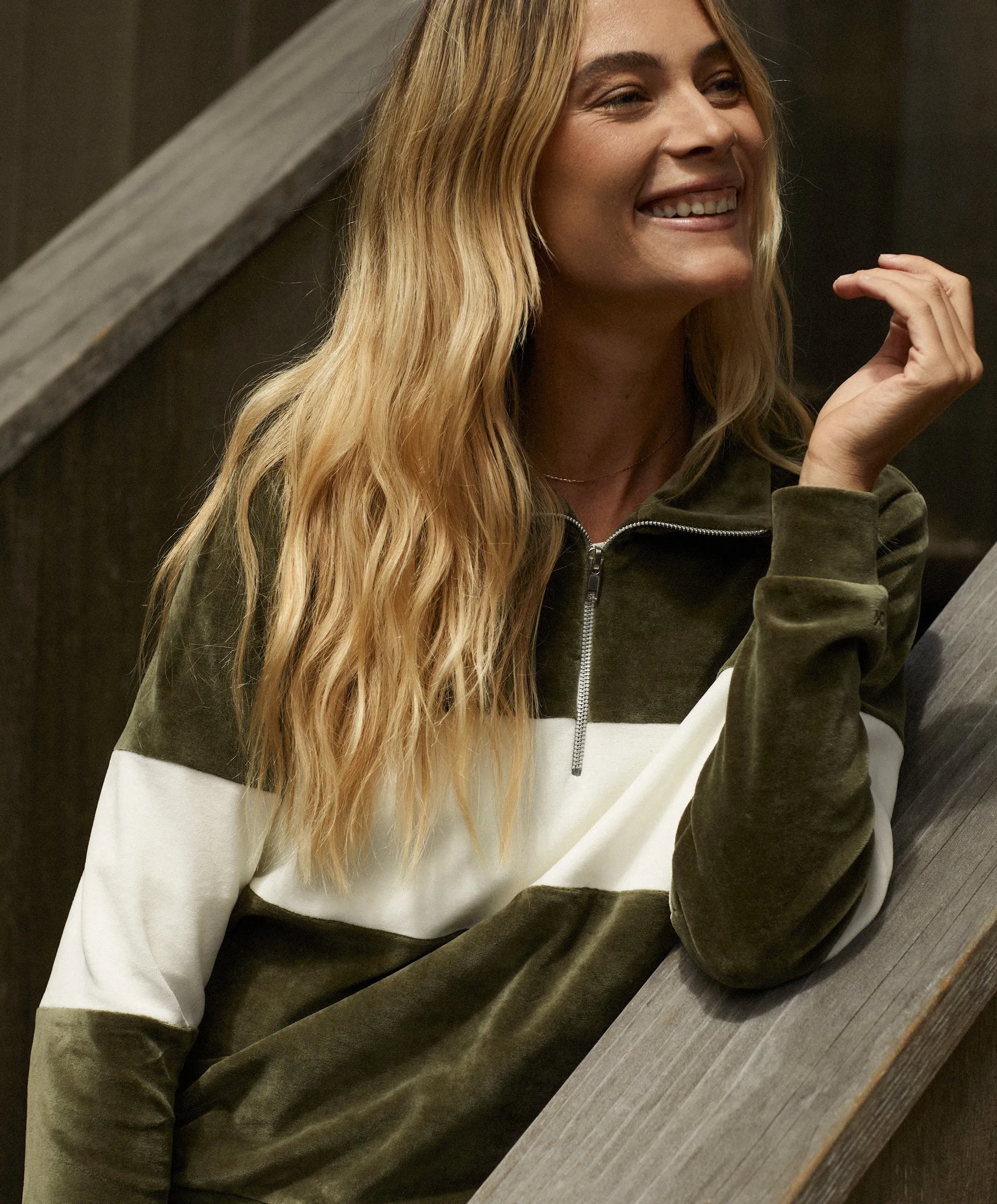 Ronan Velour Zip Pullover - Outerworn sold by Outerknown