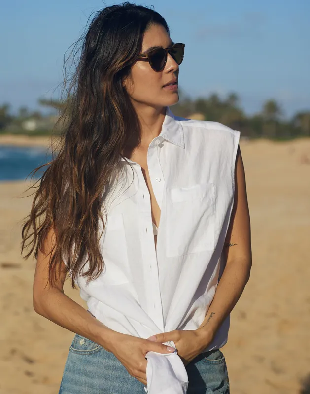 Sydney Sleeveless Linen Shirt - Outerworn sold by Outerknown