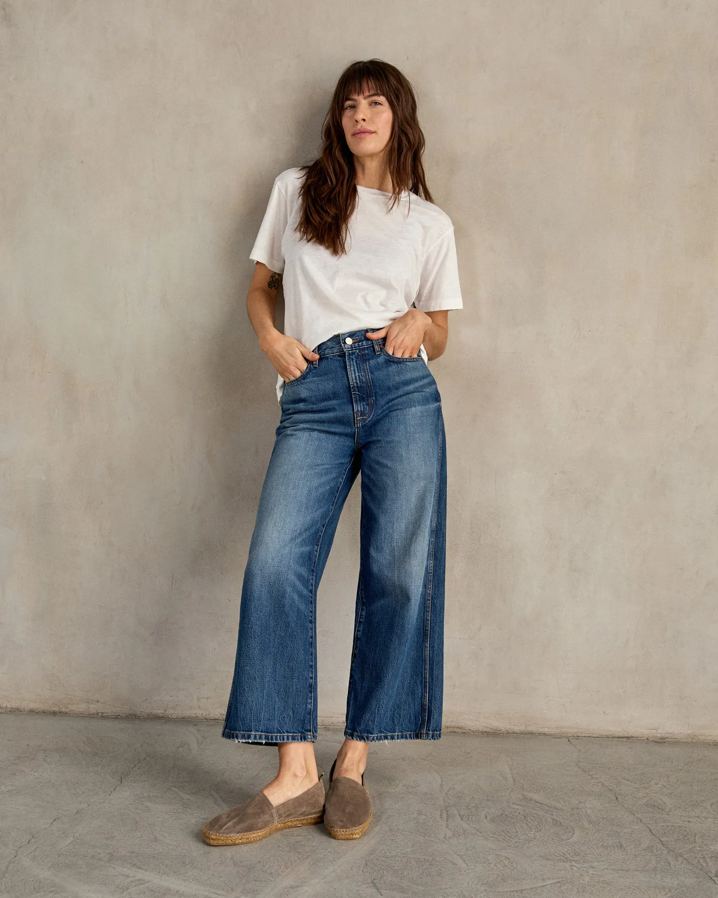 The Brook Wide Leg Jean sold by Outerknown