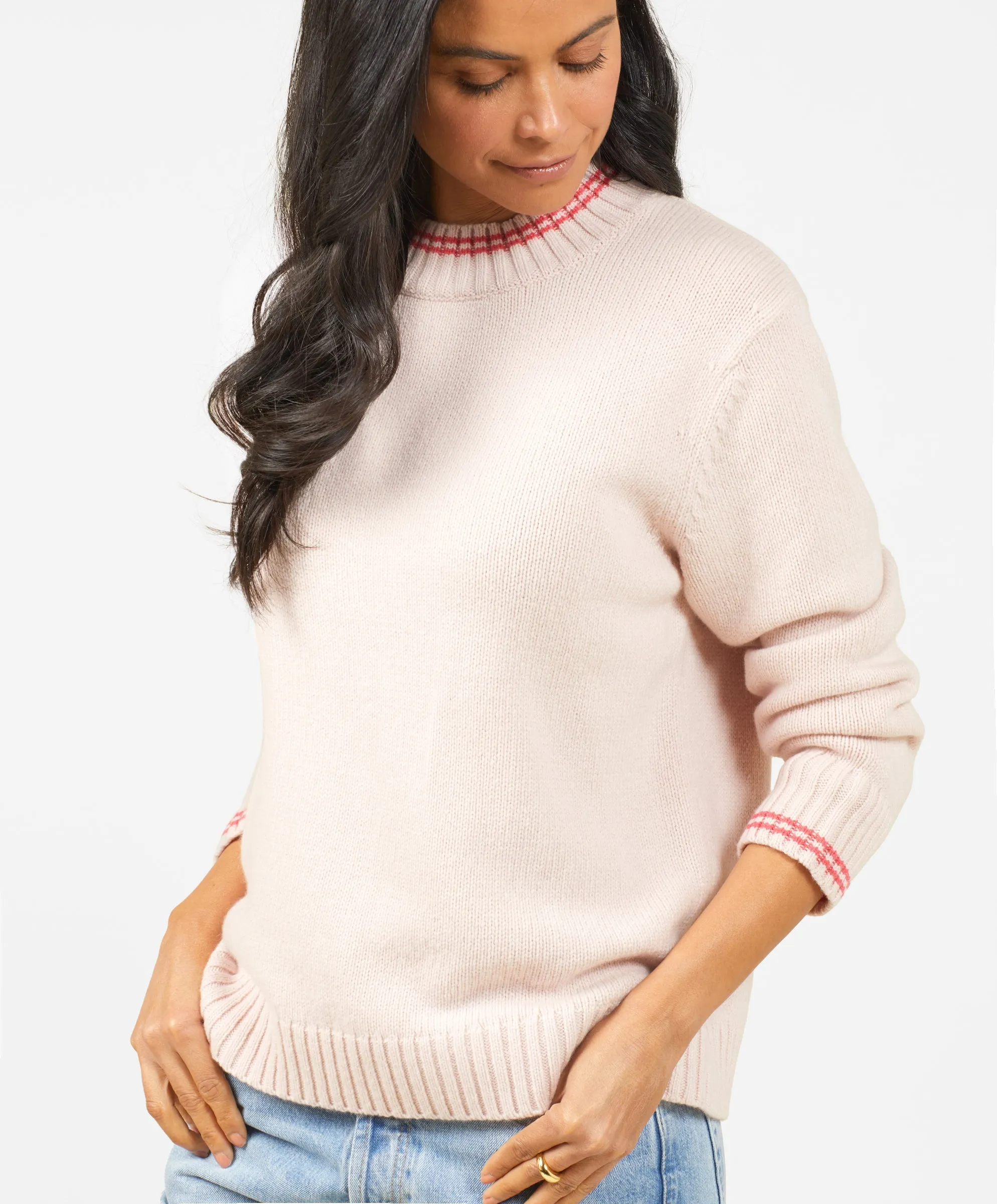 Archer Cashmere Crew with Tipping - Outerworn sold by Outerknown