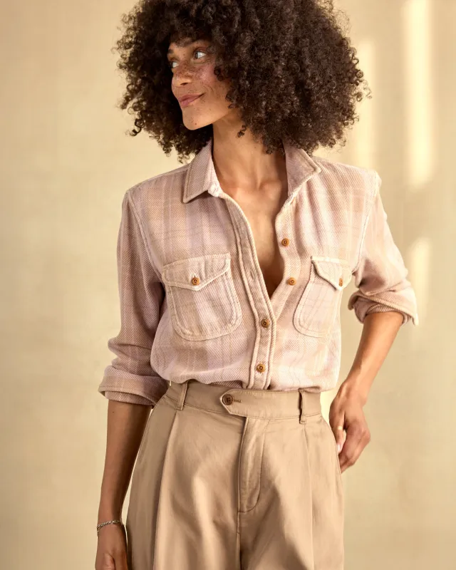 Women's Blanket Shirt - SALE - Lilac Haze Latte Boxes / S - Outerworn sold by Outerknown