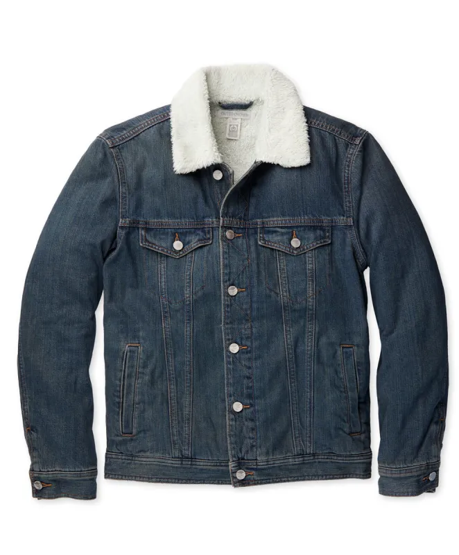 Peacenik Sherpa Lined Denim Trucker - Outerworn sold by Outerknown