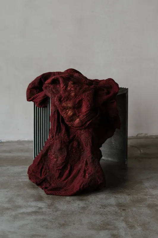 FELTED SCARF - BURGUNDY sold by Biek Verstappen