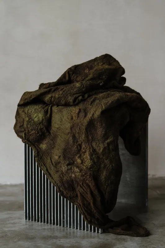 FELTED SCARF - OLIVE sold by Biek Verstappen