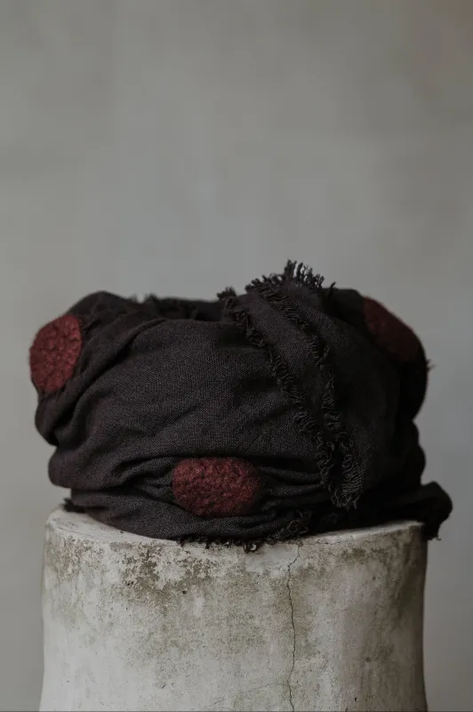 FELTED SCARF DOT - BARK sold by Biek Verstappen