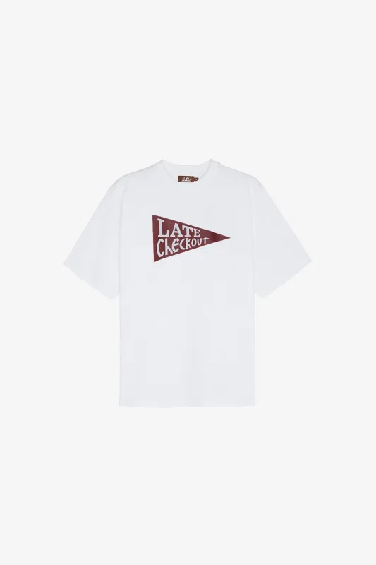White Burgundy Flag Tee sold by Late Checkout