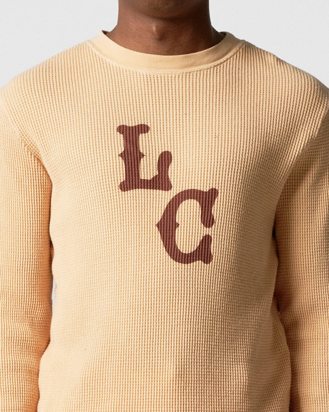 Yellow LC Vintage Waffle L/S Tee sold by Late Checkout product image thumbnail 4