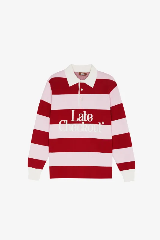 Pink/Burgundy Rugby Polo sold by Late Checkout