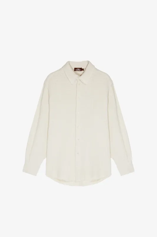 White Raw Edge Western Shirt made by Late Checkout