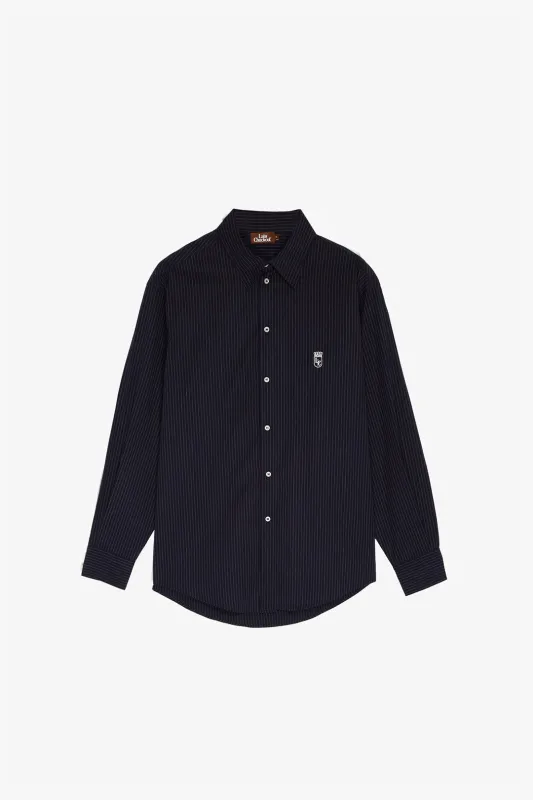 Navy Pinstripe Western Shirt made by Late Checkout