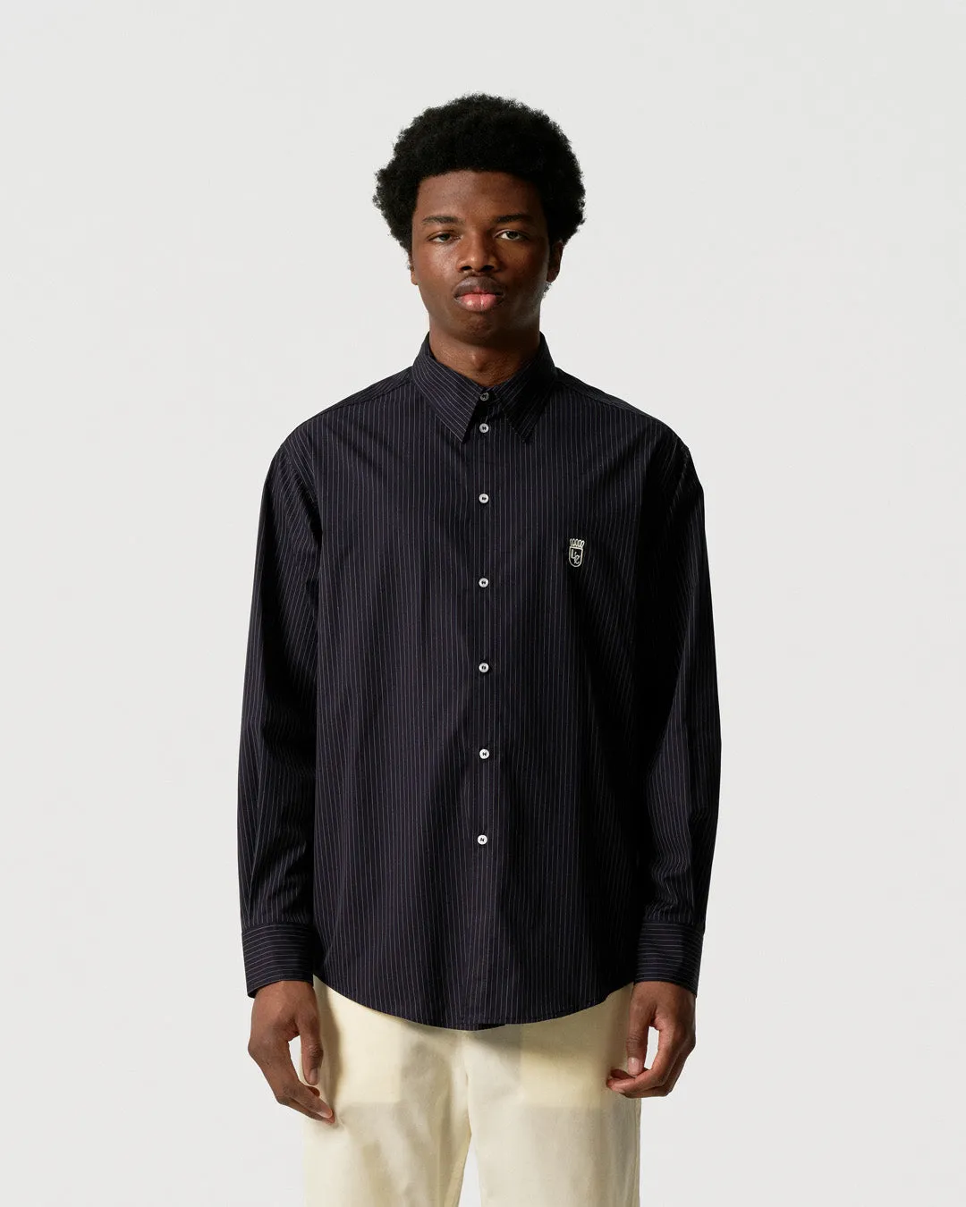 Navy Pinstripe Western Shirt sold by Late Checkout product image thumbnail 5