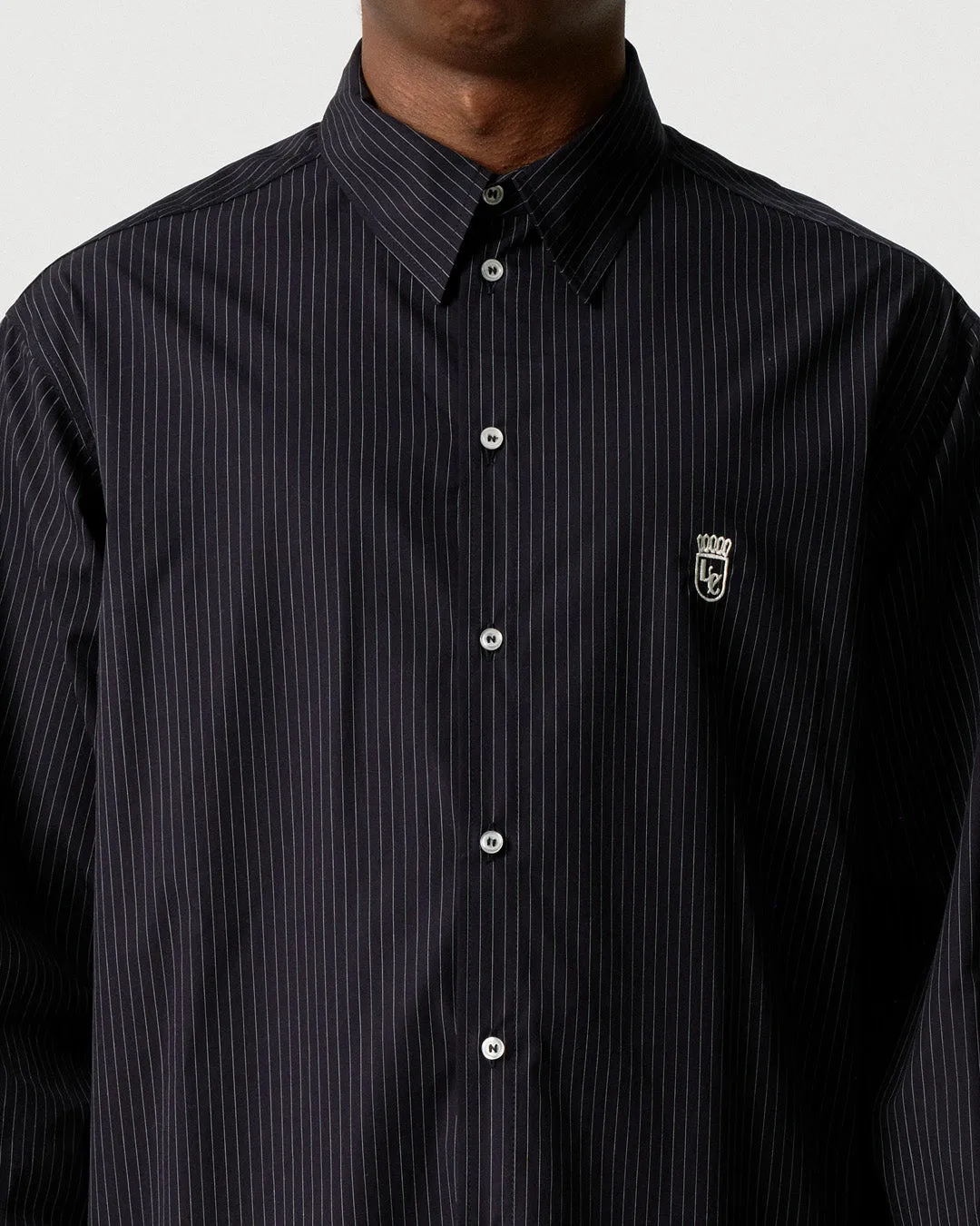 Navy Pinstripe Western Shirt sold by Late Checkout product image thumbnail 4
