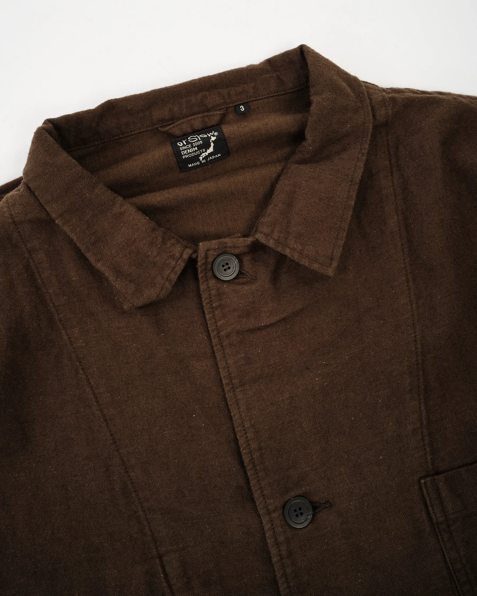 COTTON LINEN MOLESKIN RELAX FIT SIMPLE WORK JACKET COFFEE BROWN sold by Meadow Web product image thumbnail 5