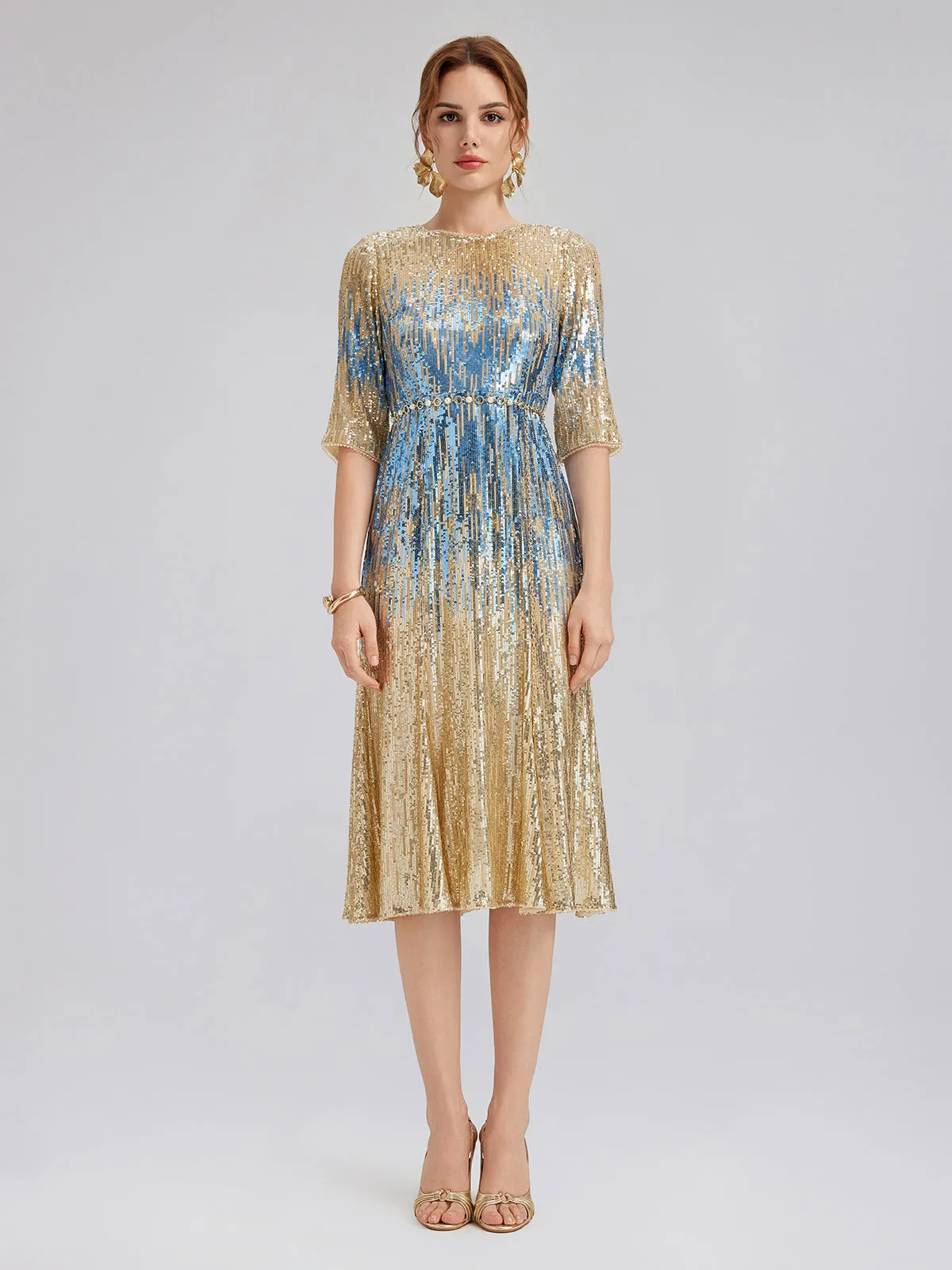 Soft Ombre Stretch Sequin Dress sold by Rich Radi Q's product image thumbnail 4