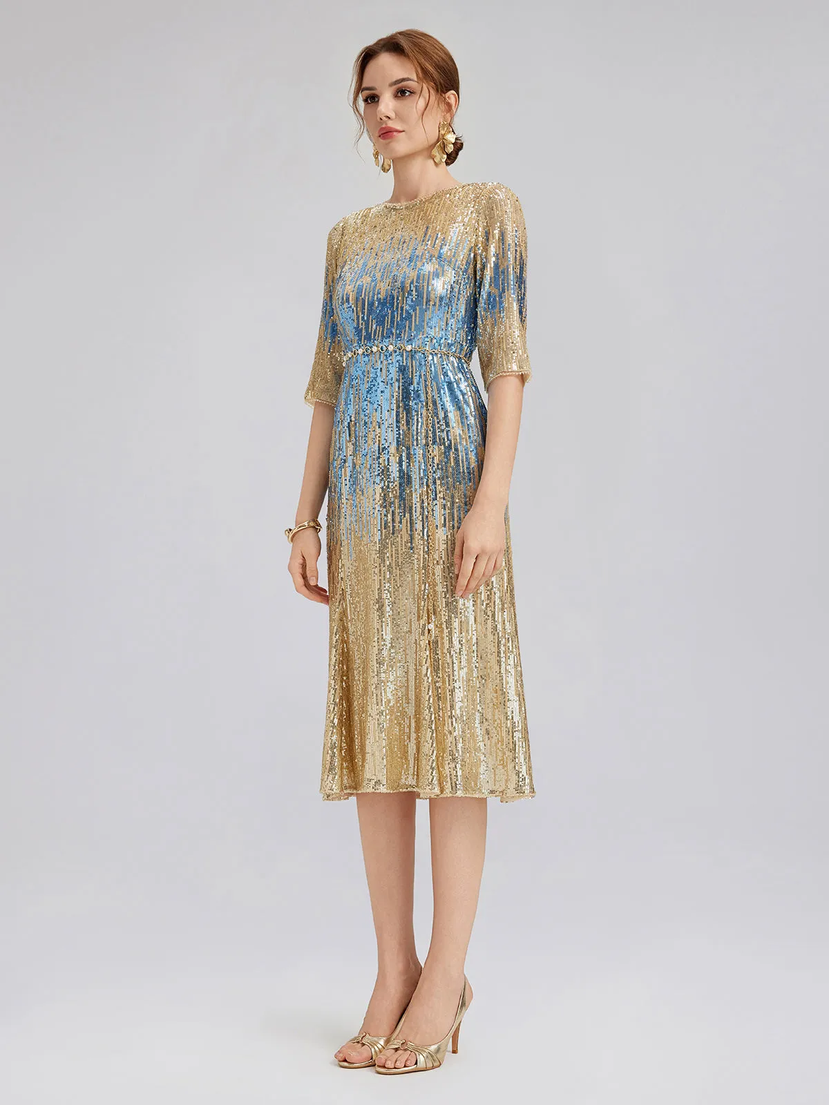 Soft Ombre Stretch Sequin Dress sold by Rich Radi Q's product image thumbnail 5