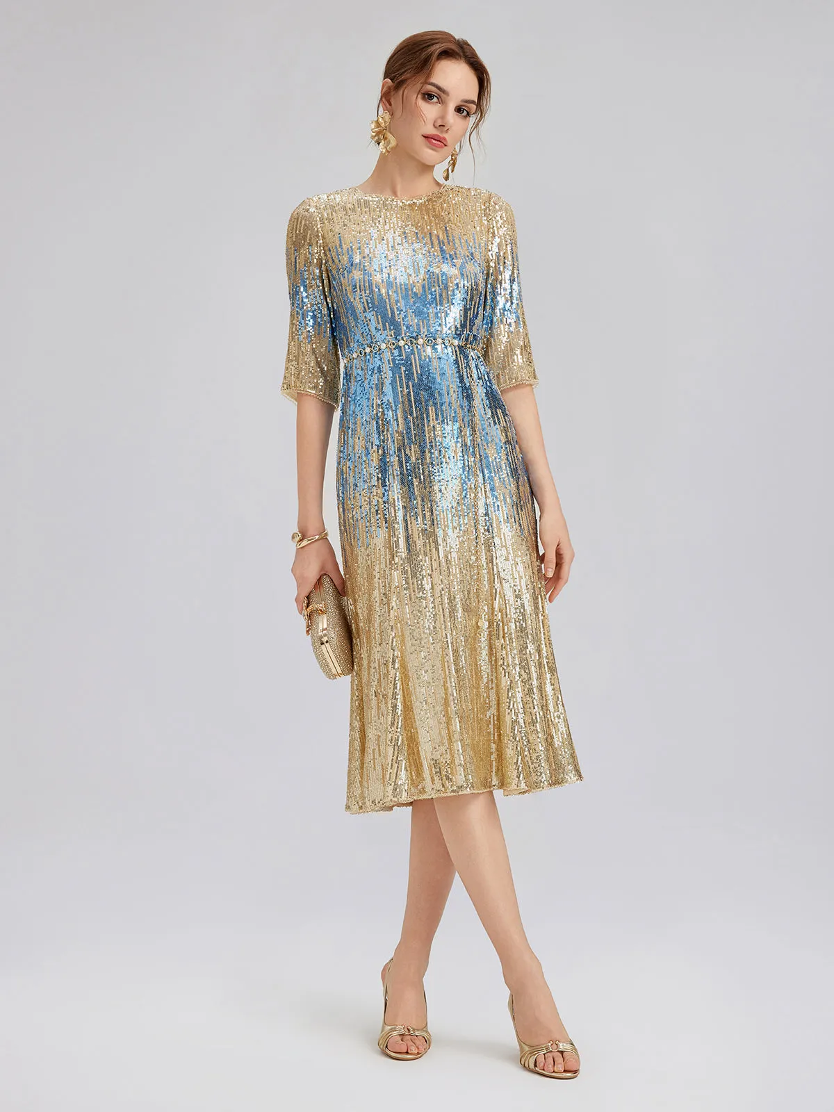 Soft Ombre Stretch Sequin Dress sold by Rich Radi Q's