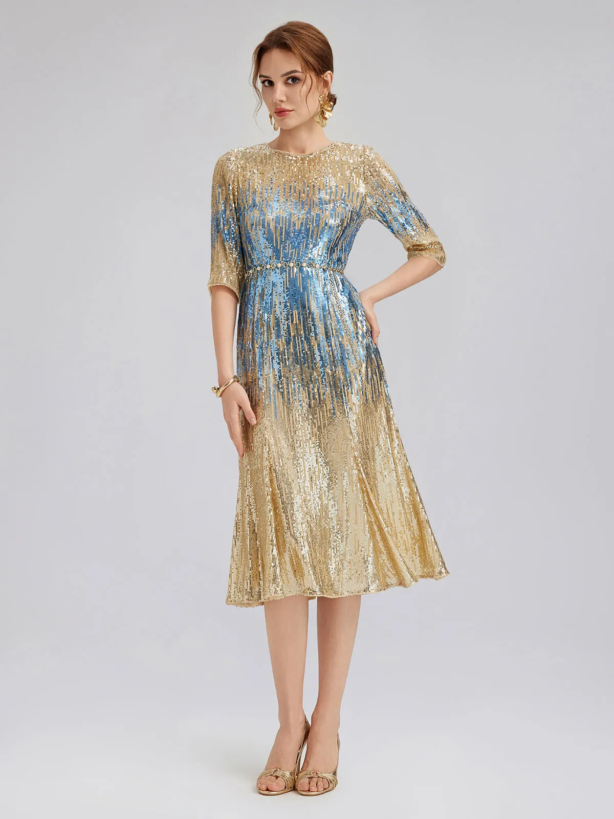 Soft Ombre Stretch Sequin Dress sold by Rich Radi Q's product image thumbnail 2