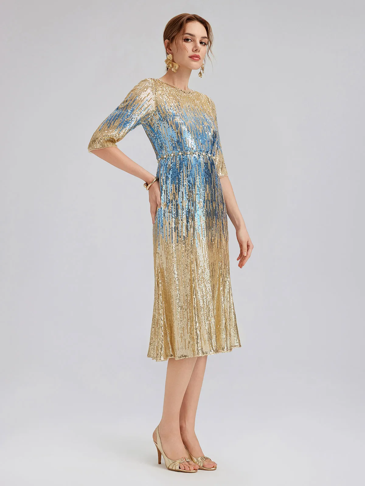Soft Ombre Stretch Sequin Dress sold by Rich Radi Q's product image thumbnail 3