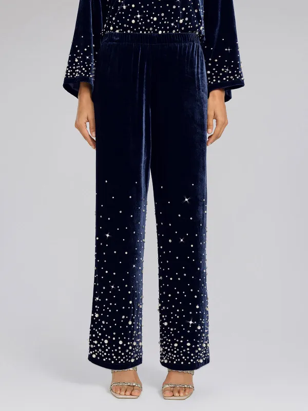 Silk Velvet Beaded Lounge Pants sold by Rich Radi Q's