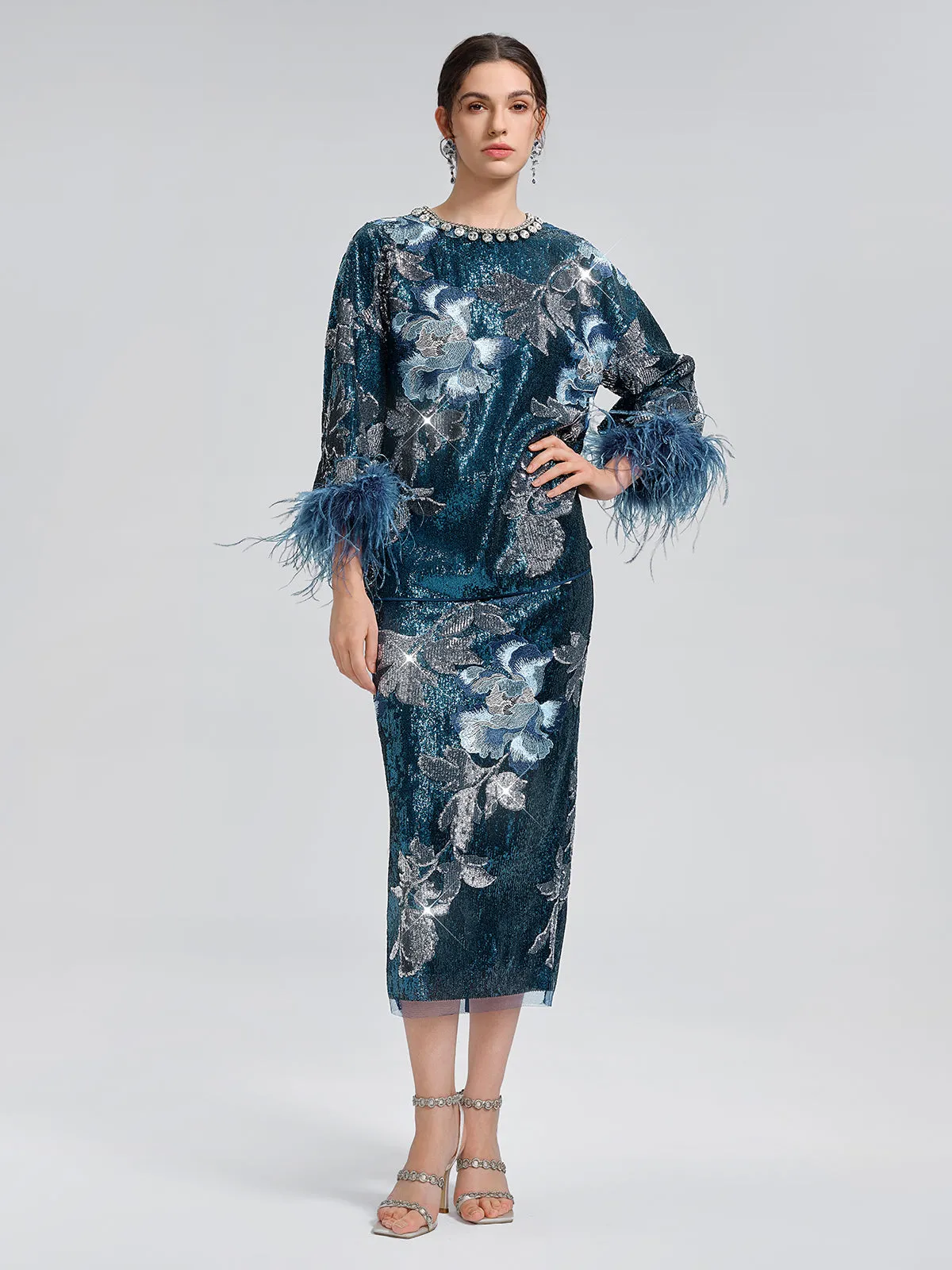 Sequin Embroidered Floral Skirt sold by Rich Radi Q's product image thumbnail 5