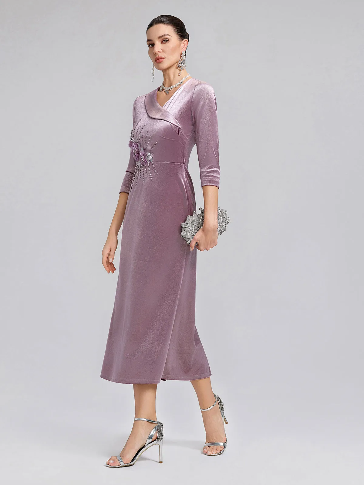 Velvet Hand-Embroidered Beaded Mermaid Dress sold by Rich Radi Q's product image thumbnail 5