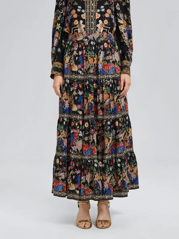 100% Silk Printed Rhinestone Skirt sold by Rich Radi Q's