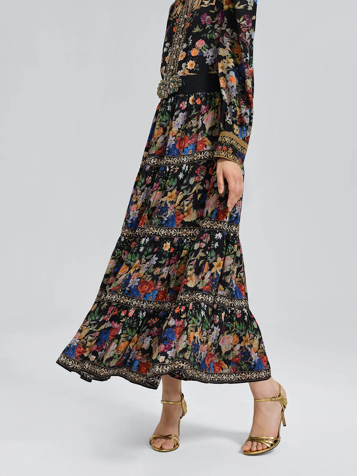 100% Silk Printed Rhinestone Skirt sold by Rich Radi Q's product image thumbnail 5