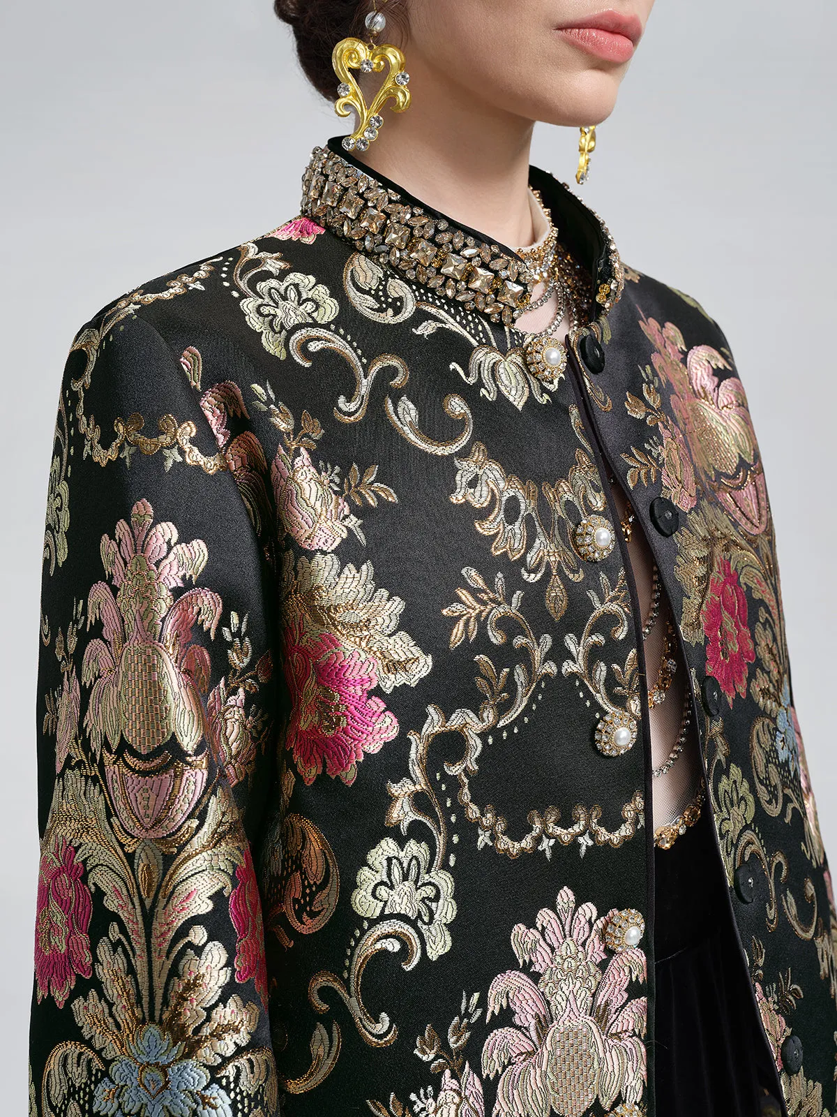 Baroque-Collar Beaded Jacquard Jacket sold by Rich Radi Q's product image thumbnail 2