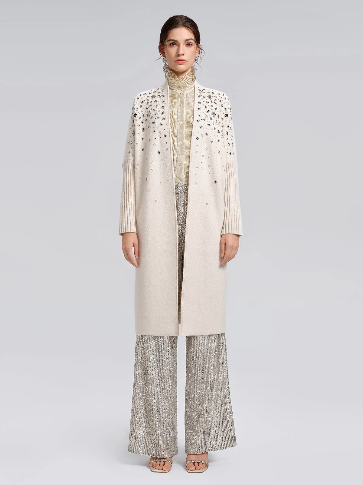 Multicolor Crystal Beaded Embellished Coat sold by Rich Radi Q's