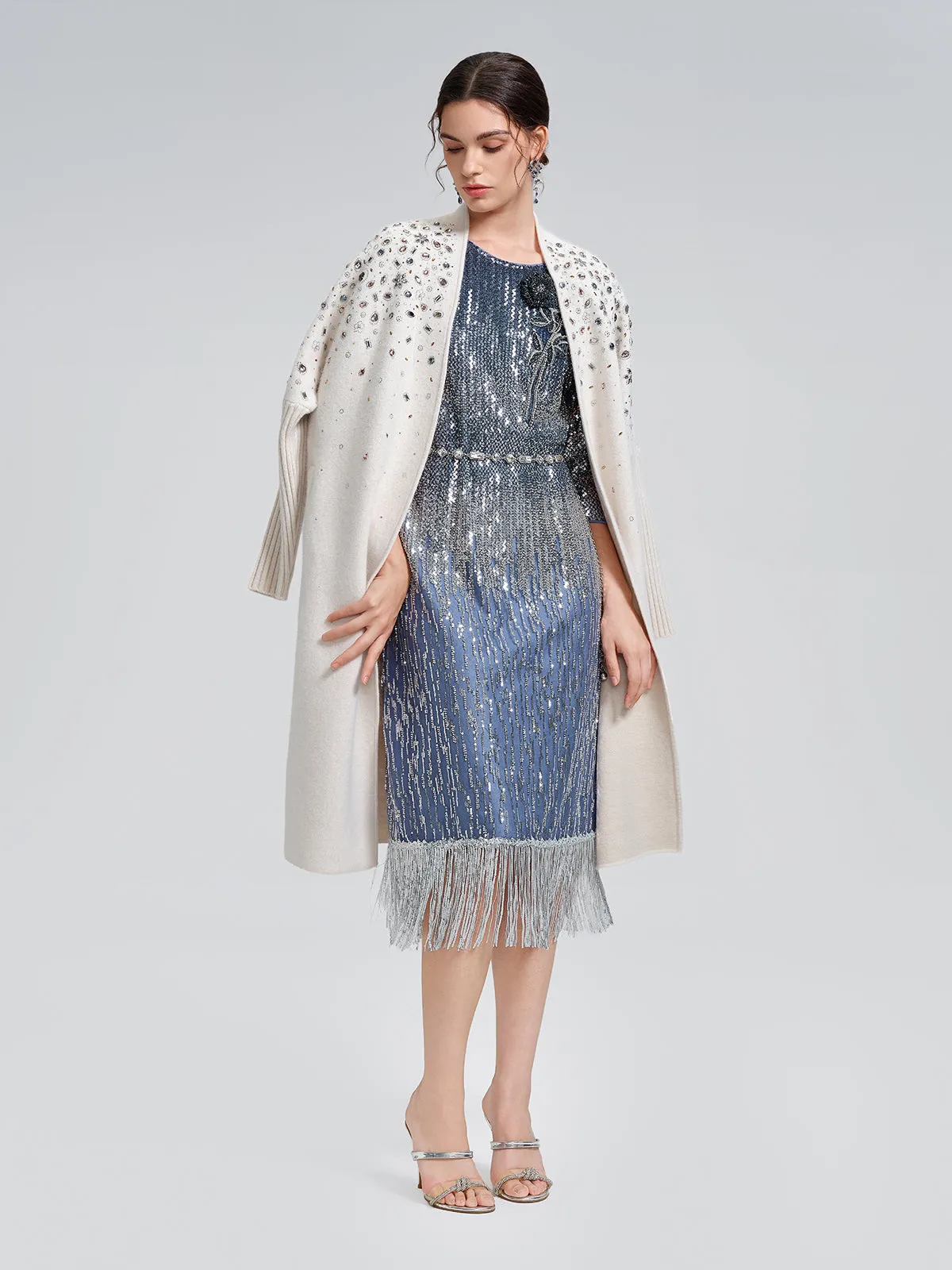 Multicolor Crystal Beaded Embellished Coat sold by Rich Radi Q's product image thumbnail 3