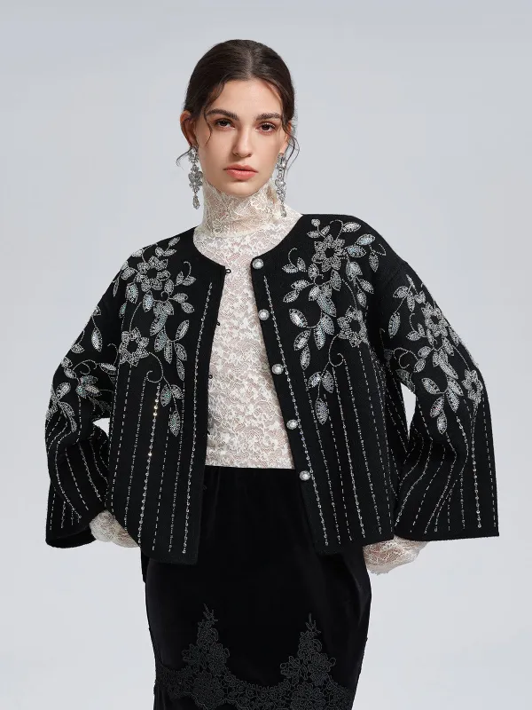 100% Wool Sequin-Embroidered Jacket sold by Rich Radi Q's