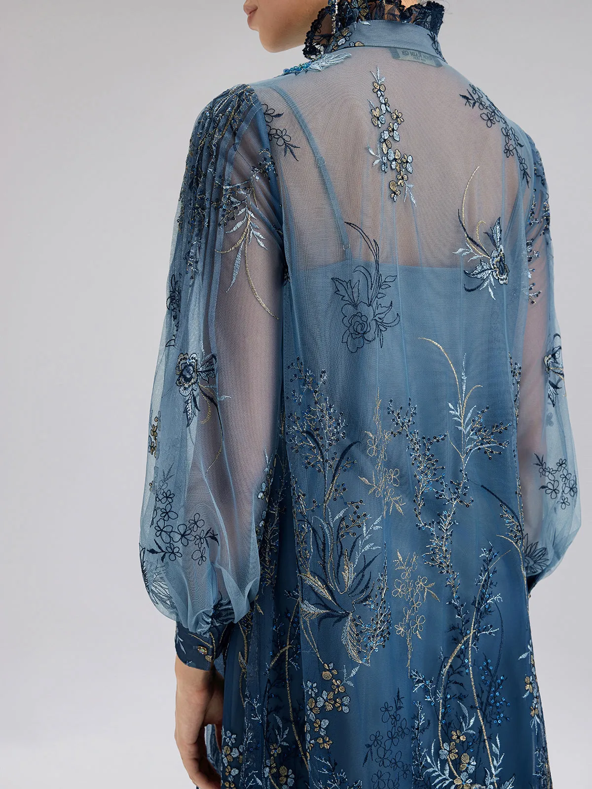 Vine Silver-Thread Embroidered Beaded Lace Dress (Belt Included) sold by Rich Radi Q's product image thumbnail 5