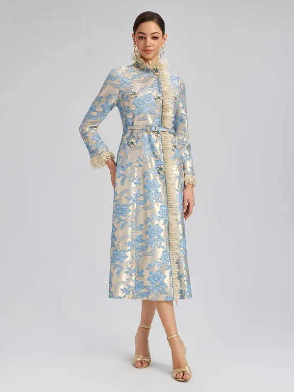 Court-Inspired Rhinestone Jacquard Lace Coat sold by Rich Radi Q's