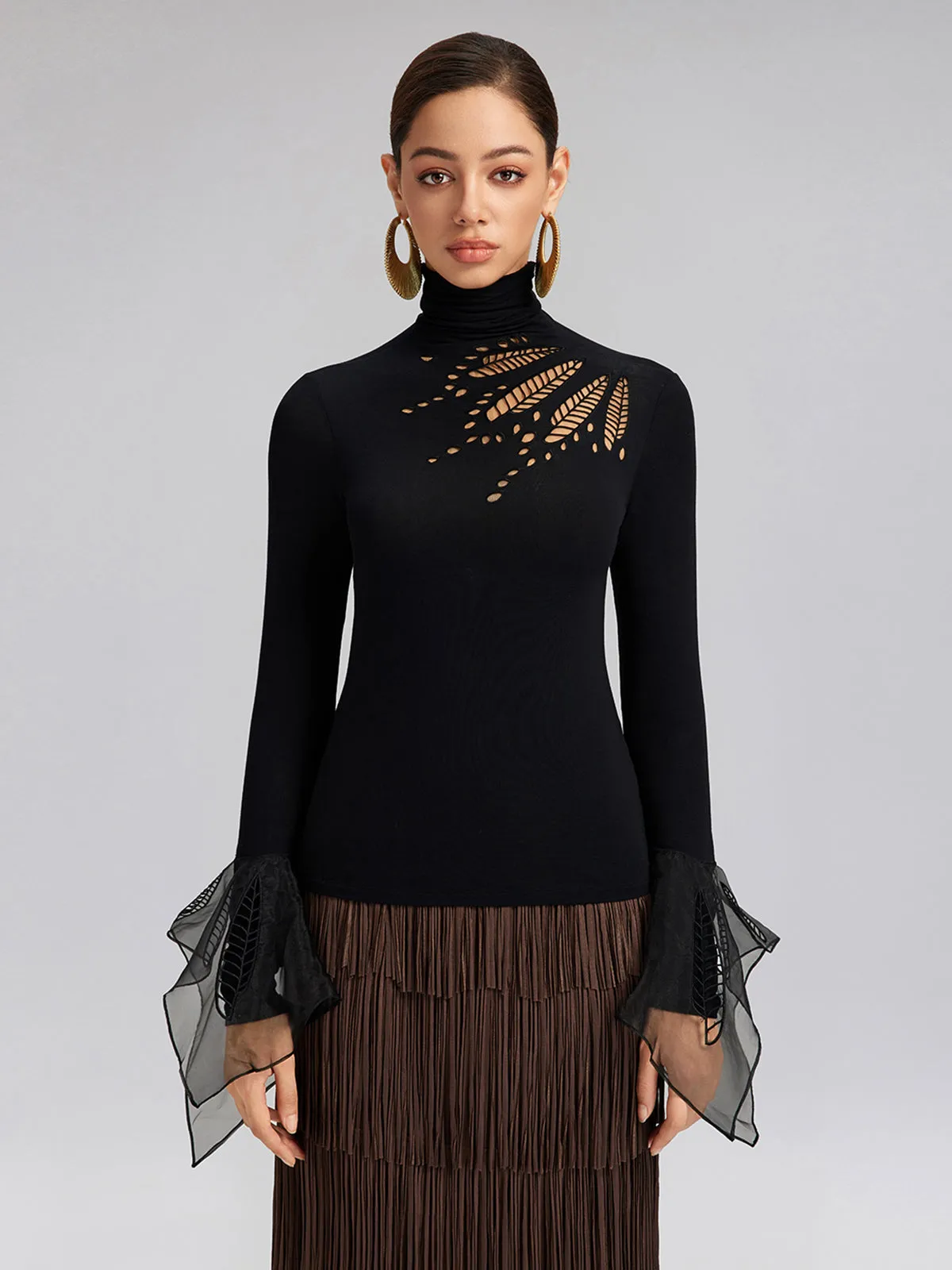 Cutout Stretch Mesh-Dotted Top sold by Rich Radi Q's product image thumbnail 2