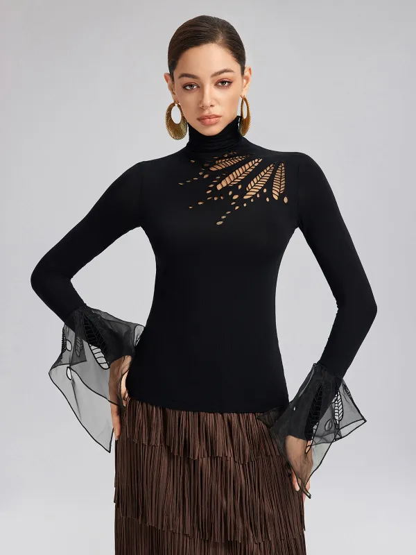 Cutout Stretch Mesh-Dotted Top sold by Rich Radi Q's
