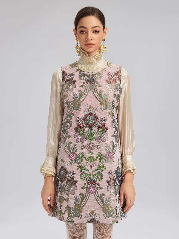 Hand-Beaded Embroidered Silk-Textured Dress sold by Rich Radi Q's