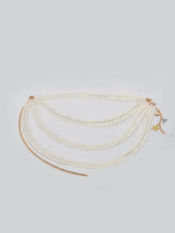 Layered Pearl Fringe Waist Chain sold by Rich Radi Q's