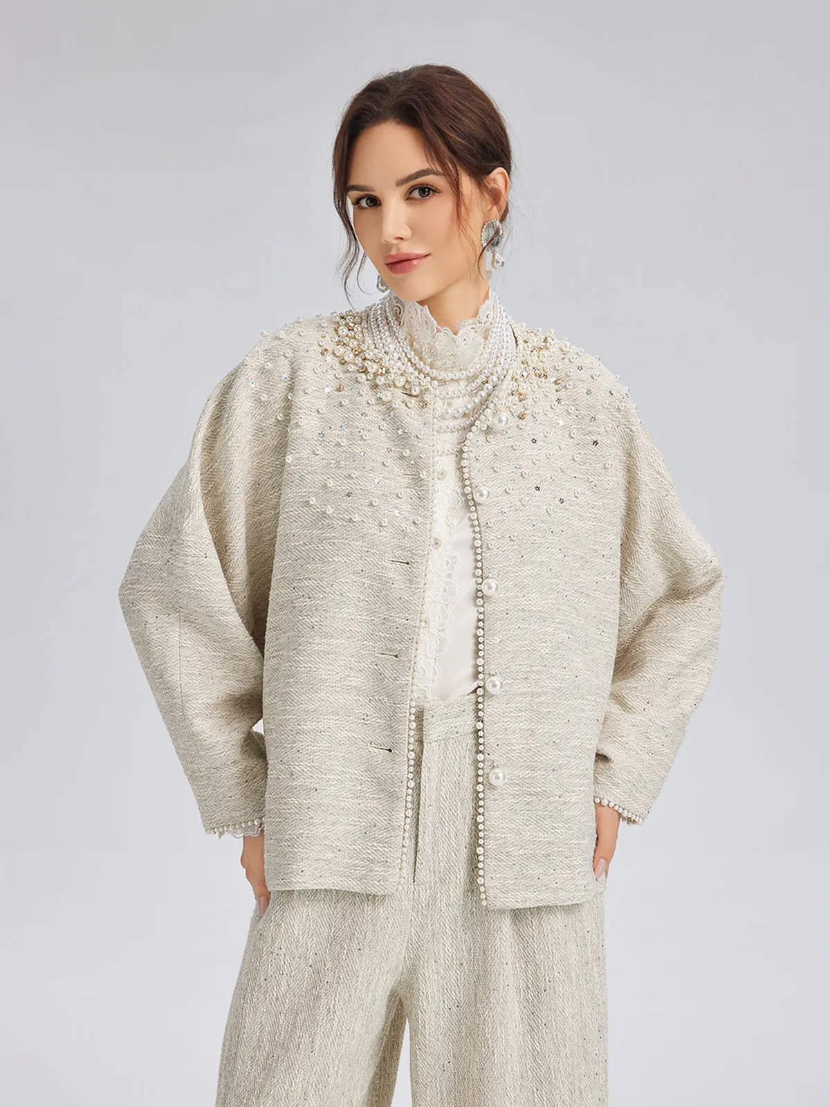 Hand-Sewn Pearl Textured Jacket sold by Rich Radi Q's