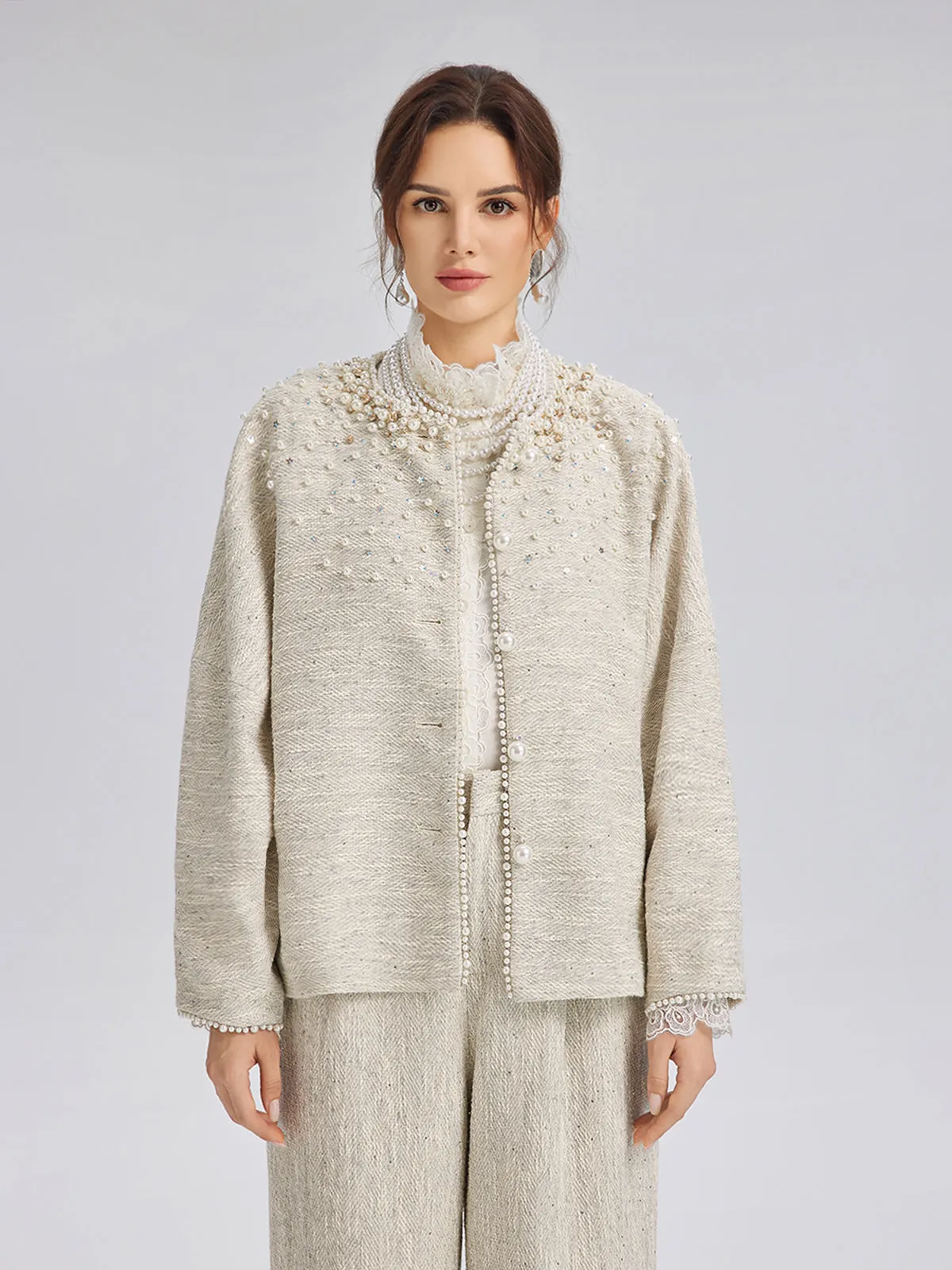 Hand-Sewn Pearl Textured Jacket sold by Rich Radi Q's product image thumbnail 2