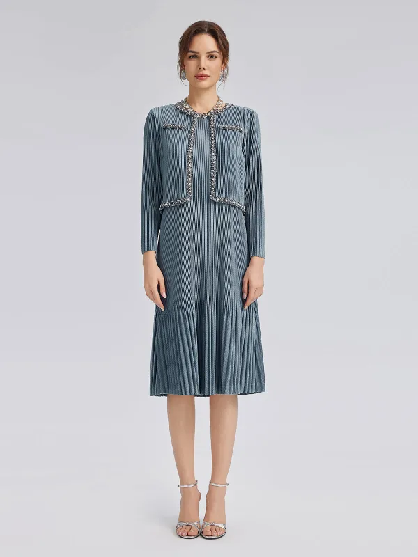 Pleated Knit Beaded Suit Set sold by Rich Radi Q's