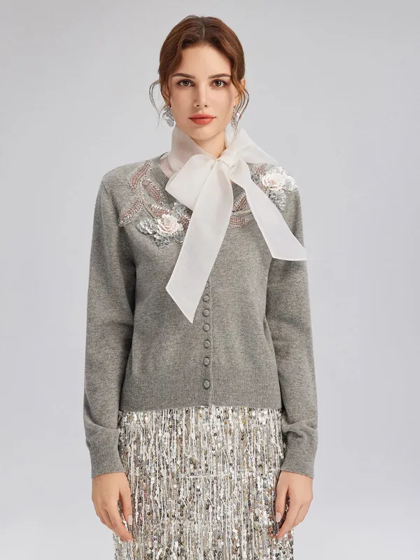 Wool Knit Beaded Cardigan (100% Wool) sold by Rich Radi Q's