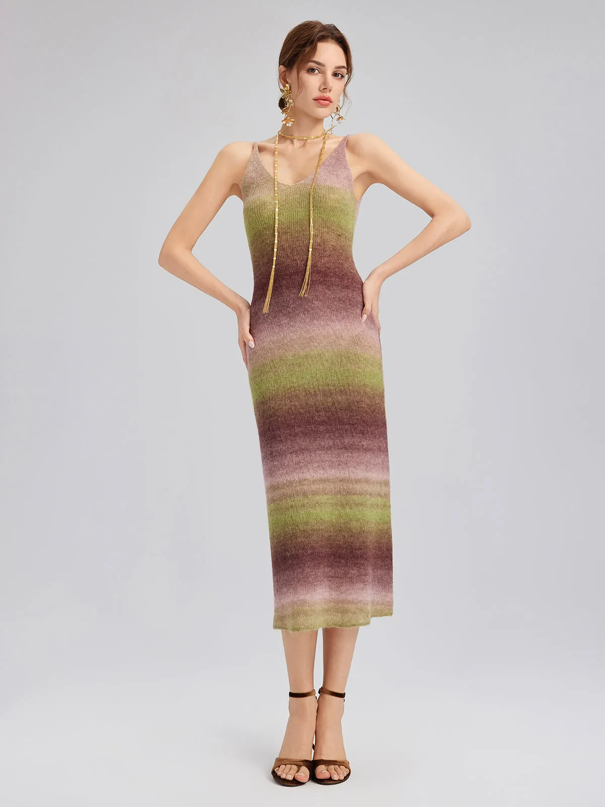 Multicolor Gradient Wool Knit Slip Dress sold by Rich Radi Q's