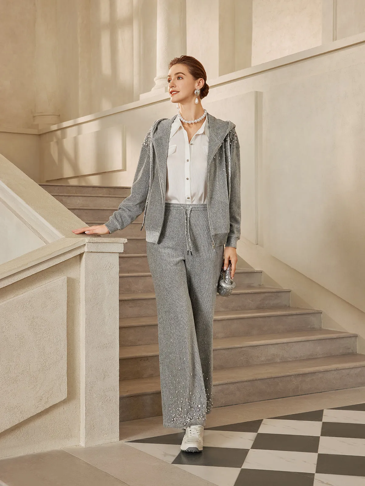 Chenille Ribbed Beaded Straight-Leg Pants sold by Rich Radi Q's product image thumbnail 3