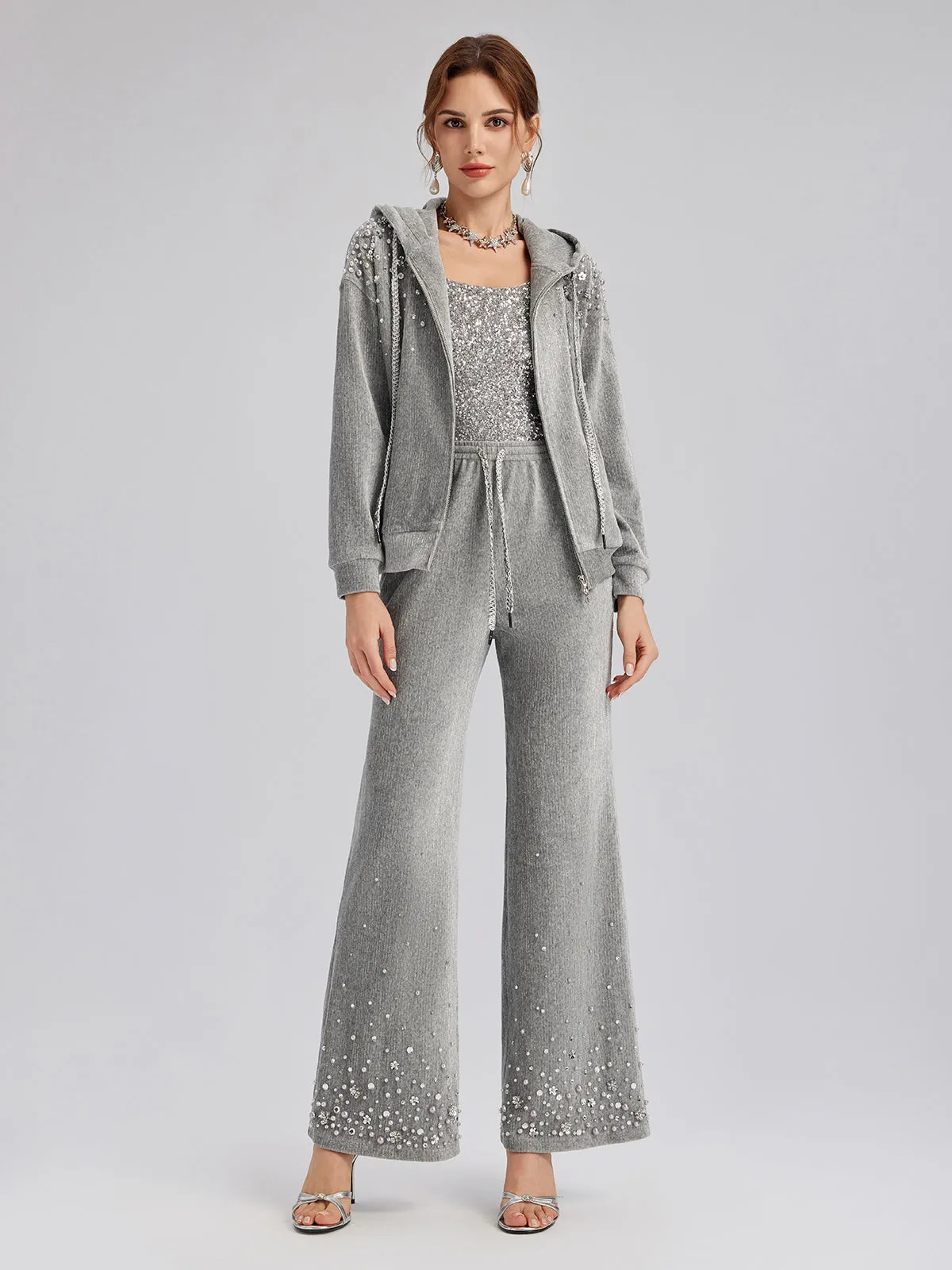 Chenille Ribbed Beaded Straight-Leg Pants sold by Rich Radi Q's product image thumbnail 2