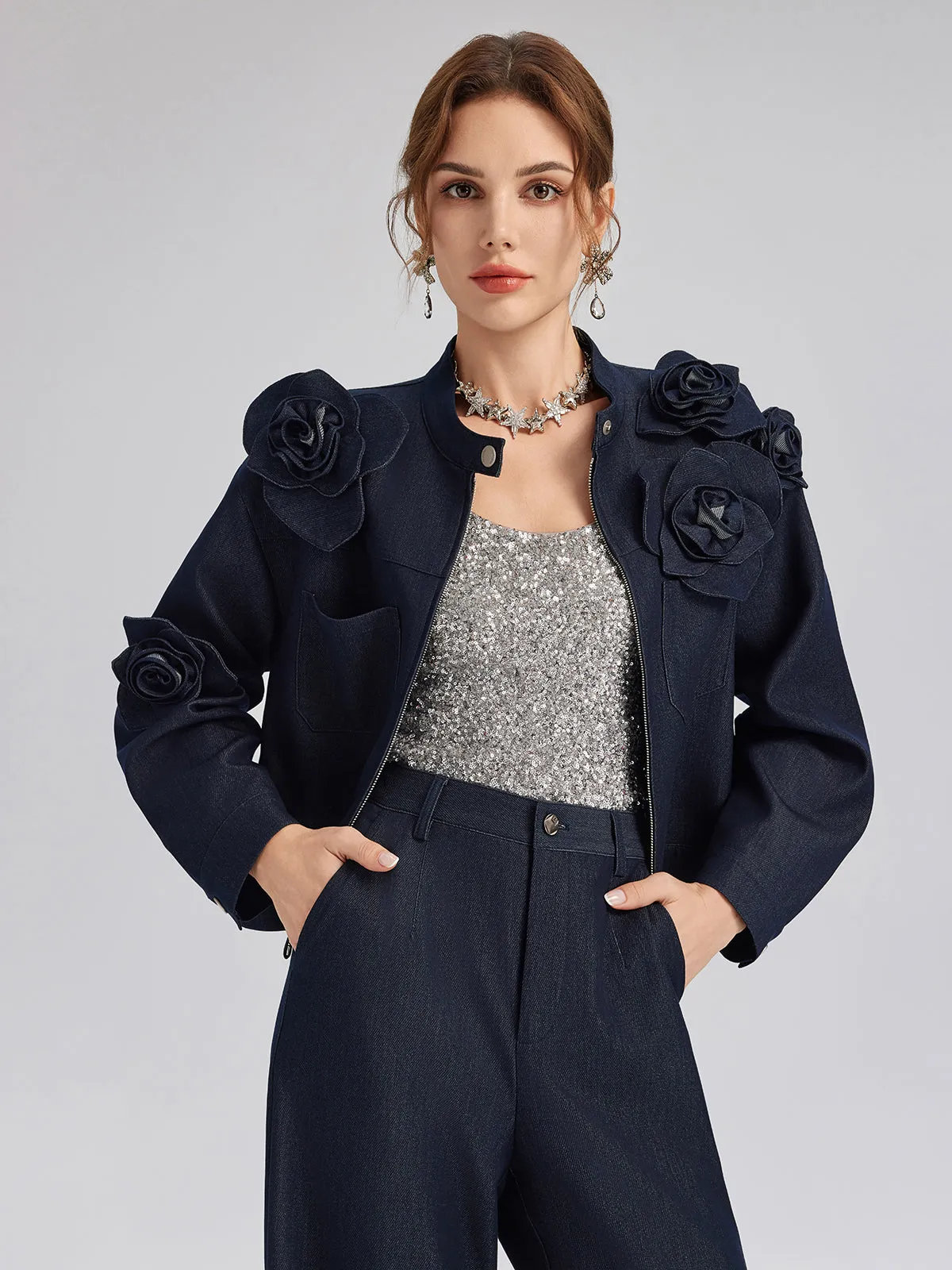 Handcrafted 3D Floral Jacket sold by Rich Radi Q's